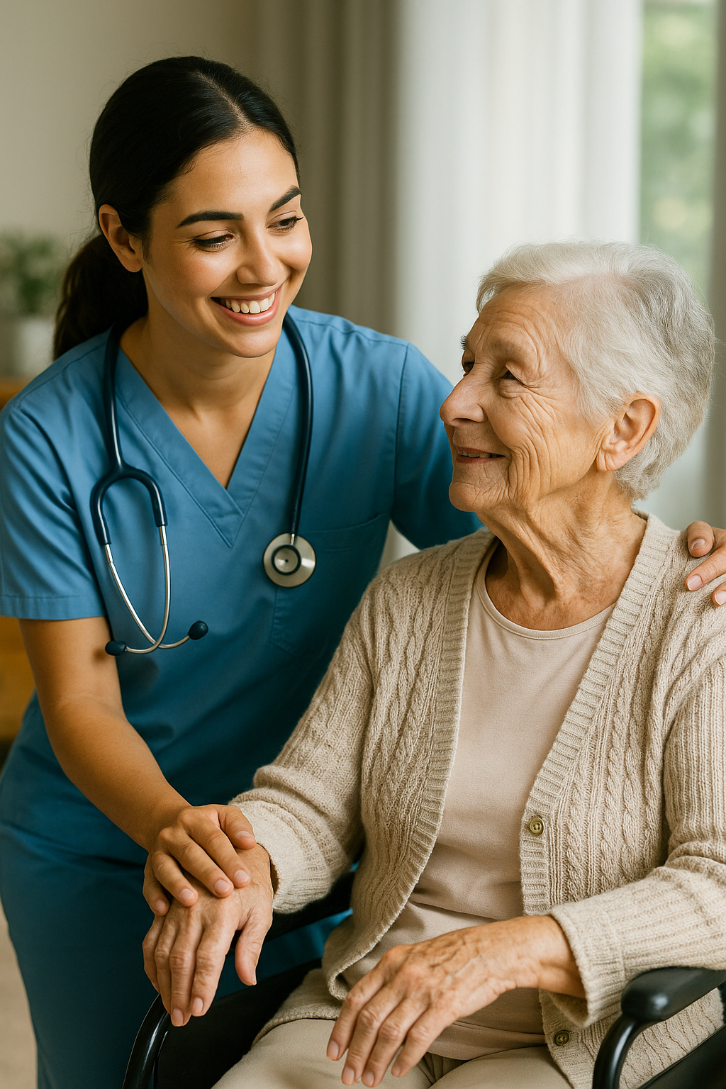 RN to BSN graduate with a grateful elderly patient